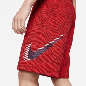 NWOT Mens Red Nike Club Fleece Shorts BB USA Star Pattern Casual Lounge pockets